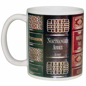 Jane Austen Novel Book Collection Coffee or Tea Mug