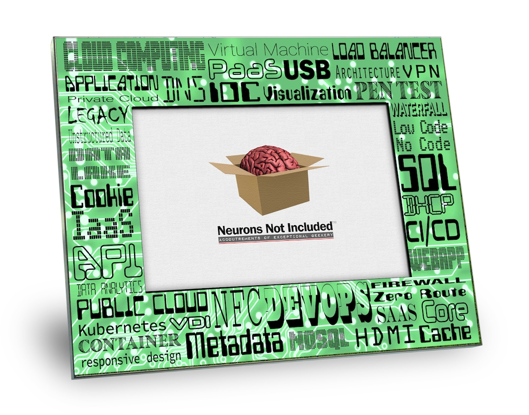 Technology Words Printed Image Picture Frame - Holds 5x7 Photo-overall ...