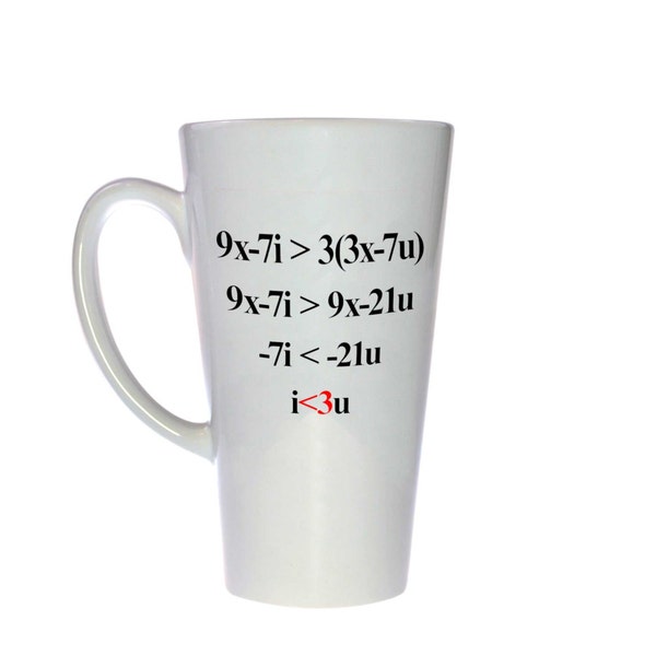 Algebra Love Equation Tall Latte - Coffee or Tea Mug