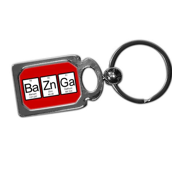 Bazinga Chemistry Key Ring - fun nerdy gift for geeks