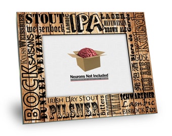 Beer Picture Frame - Types of Beer - 8 x 10 Frame - Holds 5 x 7 Picture