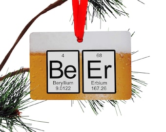 Periodic Table Beer Christmas Ornament