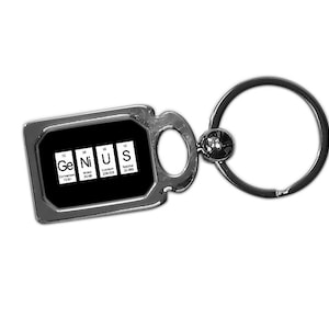 Genius Key Ring - fun chemistry periodic table of elements gift keyfob
