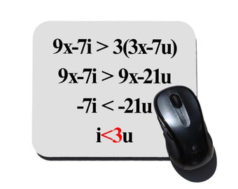 i<3u Algebra Equation Formula Mouse Pad