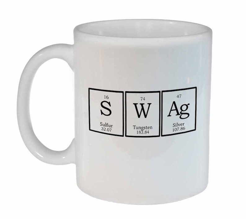 Swag Mug Periodic Table of Elements Funny White Ceramic Etsy
