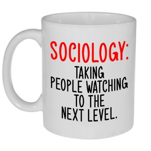 Sociologie: mensen kijken naar het volgende niveau grappige 11 ounce koffie of thee mok