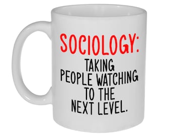 Sociologie: mensen kijken naar het volgende niveau grappige 11 ounce koffie of thee mok