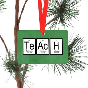 Teach Periodic Table of Elements Christmas Ornament