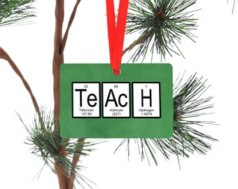 Teach Periodic Table of Elements Christmas Ornament