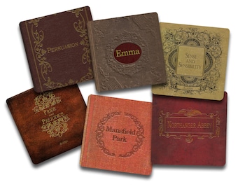 Jane Austen Books Coaster Set - Neopreno 6 piezas Set