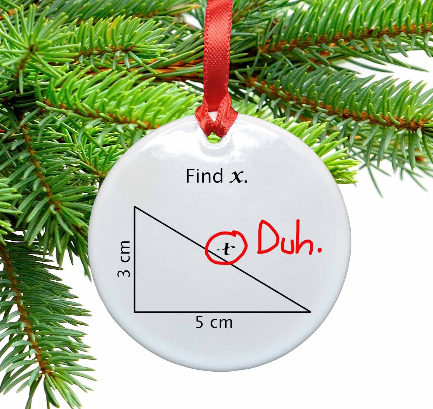 Math Find X Funny Ceramic Christmas Tree Ornament Etsy