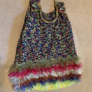 Triangle multi bag with tortoise-colored shell handles