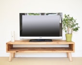 Mid Century TV Stand Coffee Table TV Unit Side Table TV Table Media Console Solid Oak Wood
