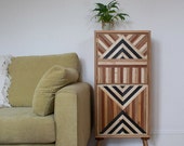 Vintage Tall Cabinet | Abstract Sideboard | Retro Cabinet | One Off | Kitchen Unit | Office Storage | Rustic Handmade