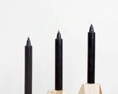 3 geometrische houten Kaarsenbakjes | Moderne kaars Stands