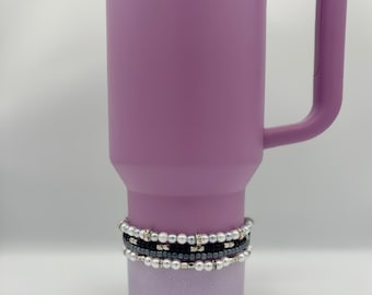 Stanley Tumbler Bracelet 4 Stack - White and Gray