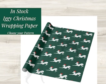 Italian Greyhound Christmas Dog wrapping paper, greyhound paper, dog Xmas wrap, dog paper, dog gift, dog lover, greyhound gift, dog wrap.