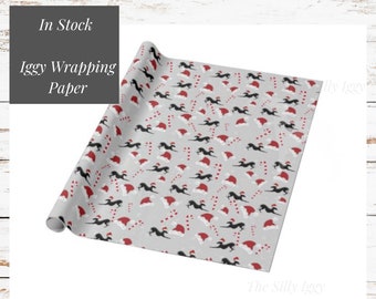 Italiaanse windhond inpakpapier. Iggy kerstinpakpapier. Italiaanse windhond Git Wrap