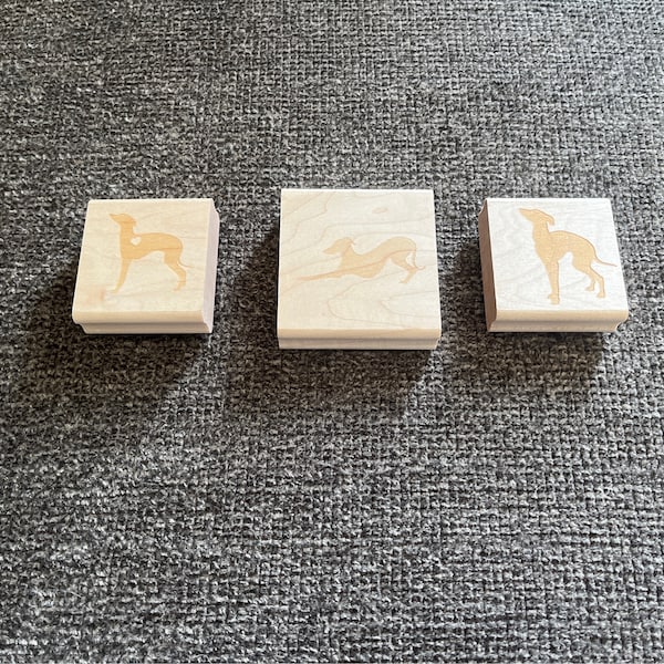 Italian Greyhound Stamp. Iggy Office Stamp Block. Greyhound Wood Art Stamp Block, craft stamp.