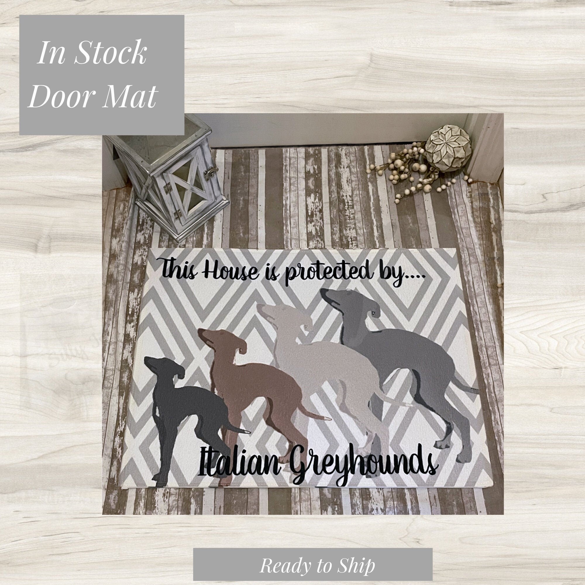 Greyhound Dog Welcome Mat – iCustomLabel
