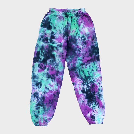 Green/purple/black Tie Dye Joggers 