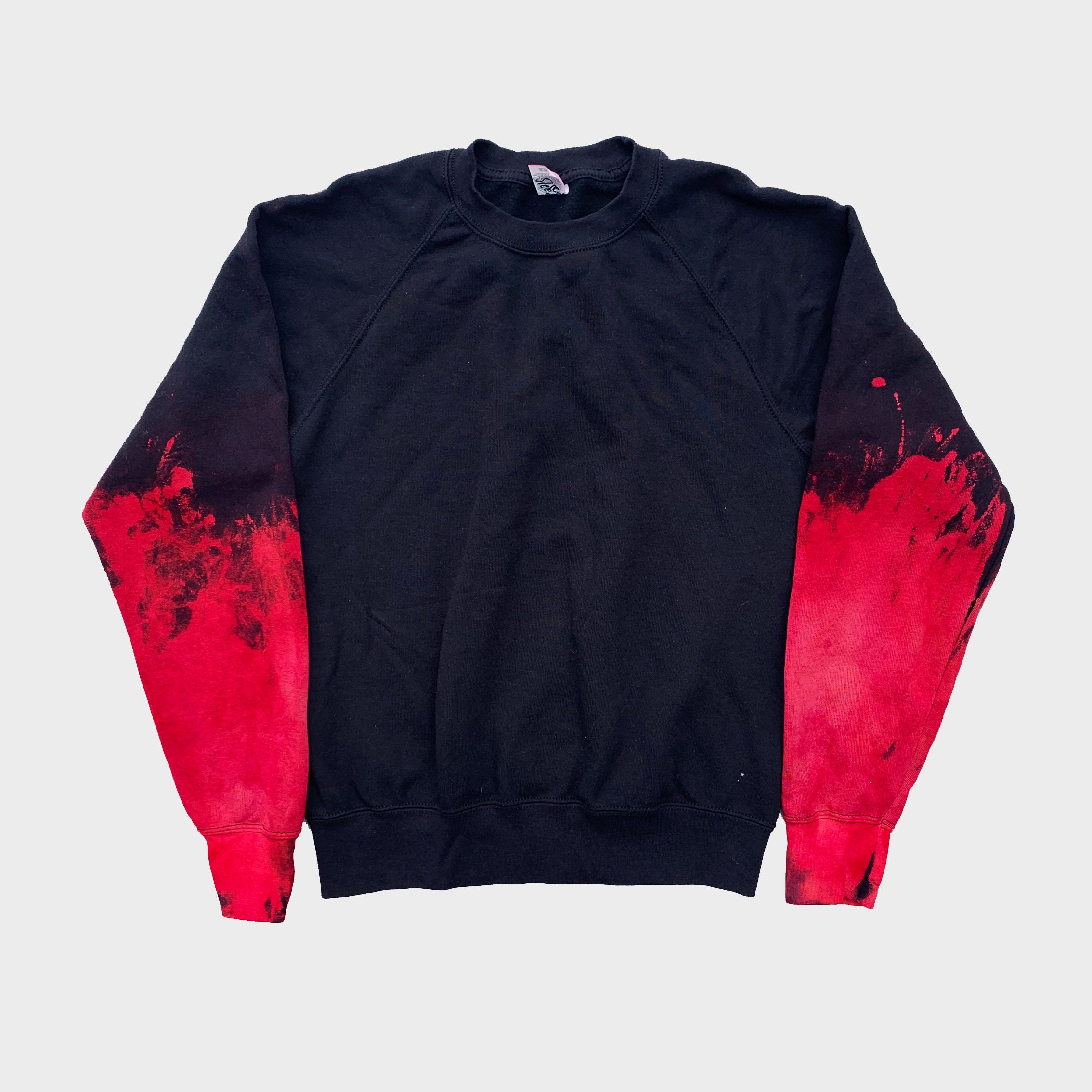 red and black tie dye sweatshirt