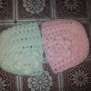 PDF crochet hat ,beanie baby hats pattern for prem baby , 0-3months and 3-6months baby-3 sizes image 4