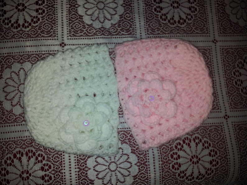 PDF crochet hat ,beanie baby hats pattern for prem baby , 0-3months and 3-6months baby-3 sizes image 4