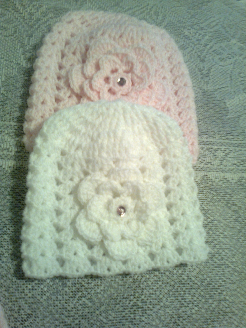 PDF crochet hat ,beanie baby hats pattern for prem baby , 0-3months and 3-6months baby-3 sizes image 2