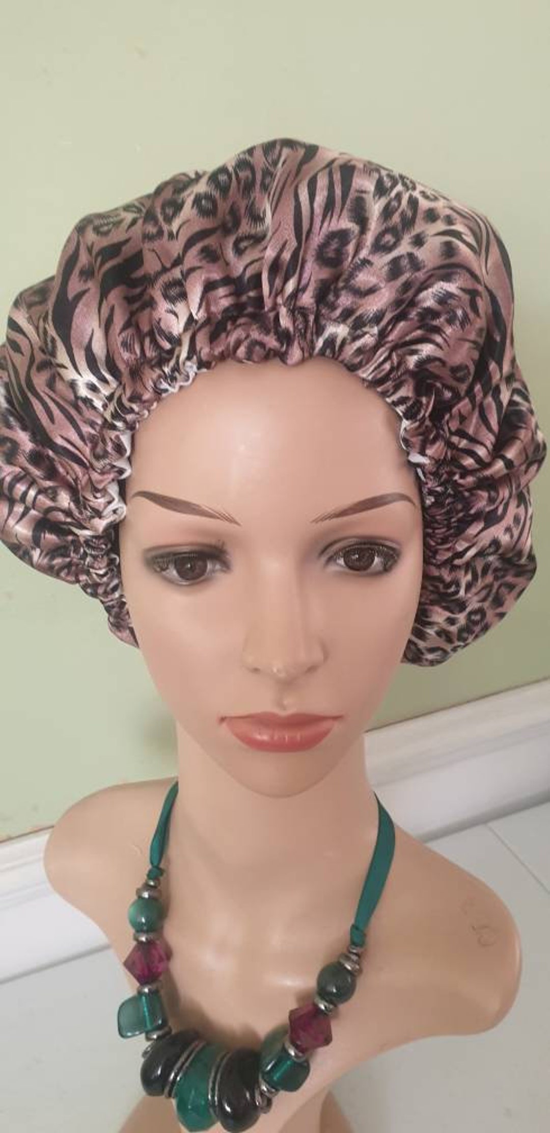 Reversible Satin Lined Shower Cap Satin Lined animal Print Etsy Singapore