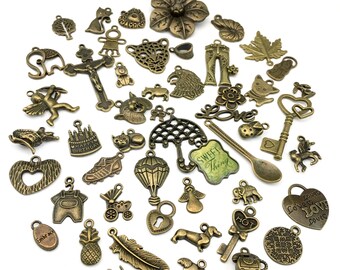 BULK 50mix charms,bronze tone # CH 97-2