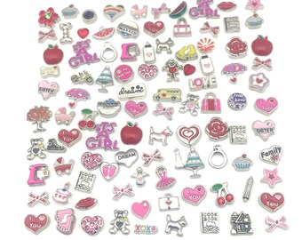 100 floating charms memory locket lot # MIN CH 110