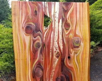 Decoración de pared de pintura de arte original de madera de granero recuperada