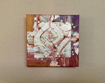 Puzzle de la Vida 3. Pintura Original Óleo sobre Lienzo, pan de oro