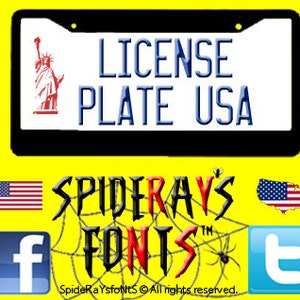 LICENSE PLATE USA Commercial Font image 1