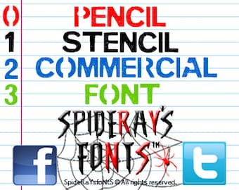 PENCIL STENCIL Commercial Font