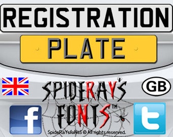 REGISTRATION PLATE UK Commercial Font