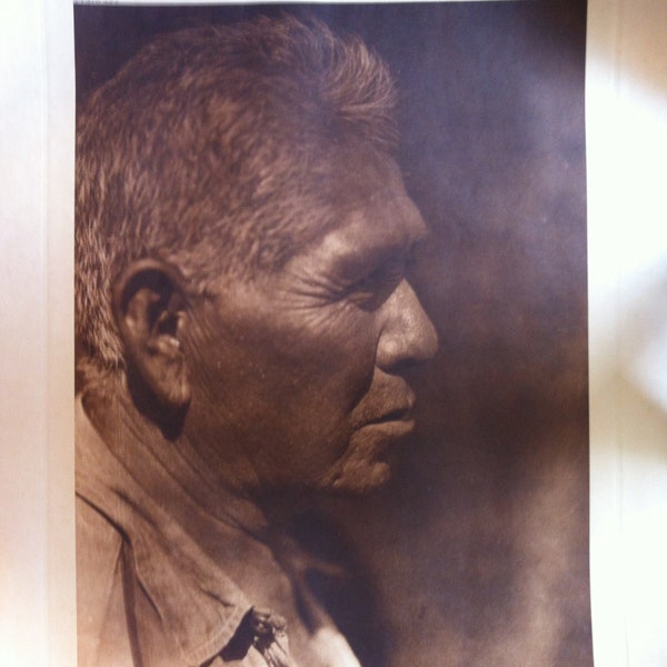 Large Edward Curtis Photogravure Unframed and Titled "A Southern Miwok"