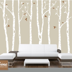 Wall Birch Tree Decal Forest, Birch Trees, Birch Trees Vinyl, Birch Tree Wall Decal, Kids Vinyl Sticker Removable 84 tall 7 feet image 2