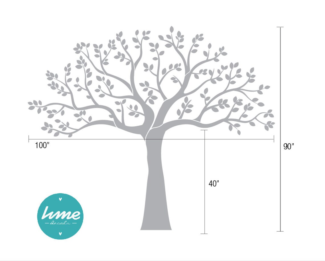 Wall Decal Family Tree Wall Decal Tree Decal Large Etsy
