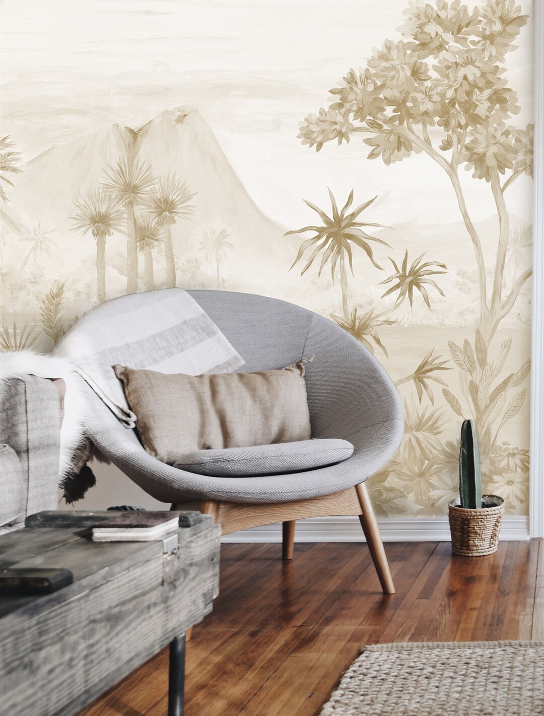 ARIZONA Sand Dune Desert Modern Inspired Wallpaper Hand Painted Art