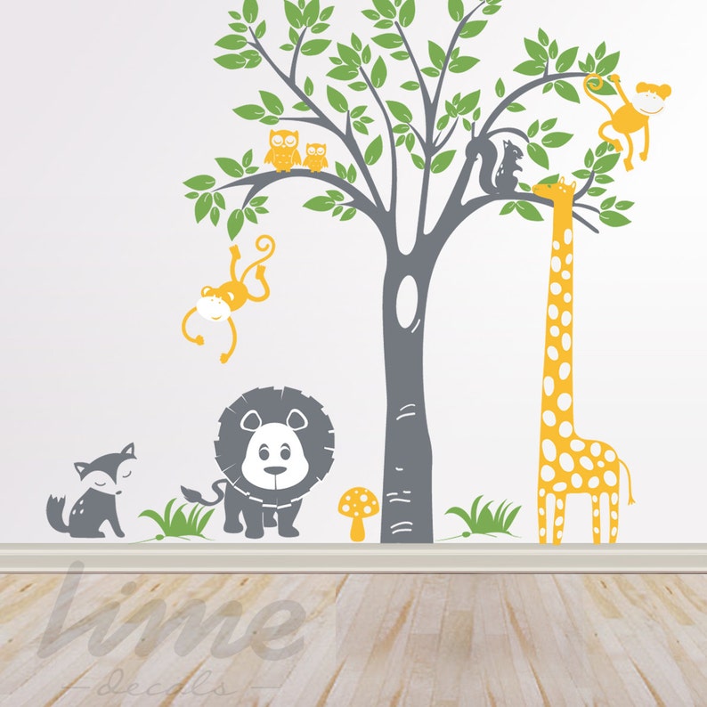 Jungle Wall Decal Jungle decals Nursery Zoo Decal A0035 Etsy