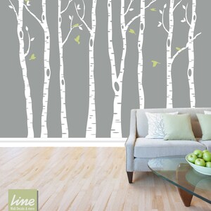 Wall Birch Tree Decal Forest, Birch Trees, Birch Trees Vinyl, Birch Tree Wall Decal, Kids Vinyl Sticker Removable 84 tall 7 feet image 1