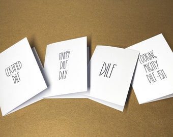 DILF Themed Greeting Cards - Greeting Card | Gift For Husband | Funny Card For Husband | Gifts For Him | Card for Husband