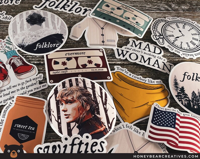 Taylor Swift Folklore Evermore Stickers Folklore Album | Etsy