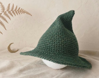 Baby Witch Hat, Crocheted Halloween Costume for Newborns