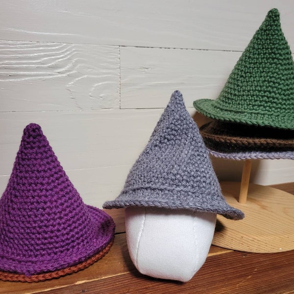 Newborn Baby Witch Wizard Hat, Soft Brimmed Hat, Baby Scarecrow Hat, Crochet Newborn Hat, Newborn Knit Hat, Baby Halloween Costume