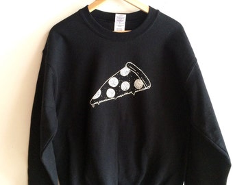 Pizza Sweatshirt, Food Sweatshirt, Screen Printed Sweatshirt, Clothing Gift, Foodie Gift