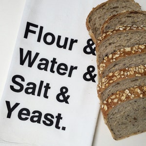 Tea Towel, Bread Tea Towel, Screen Printed Flour Sack Towel image 1