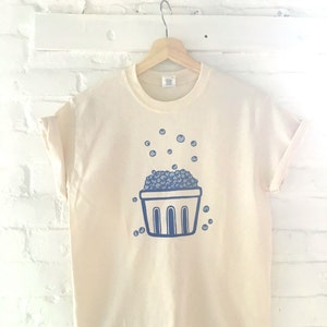 Blueberry T-Shirt, Food Shirt, Graphic Tee, Screen Printed T Shirt, Foodie Gift